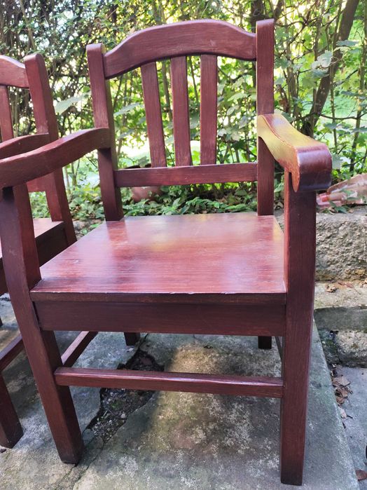 Lote de 4 cadeiras madeira robusta