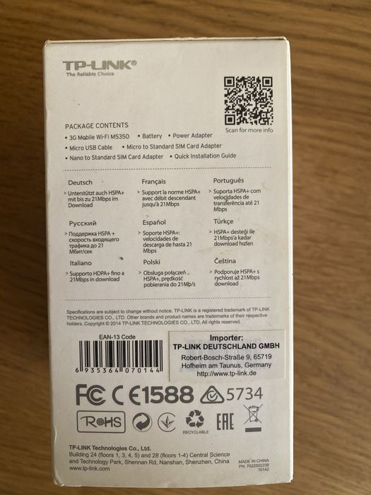 Hotspot Móvel Wi-Fi 3G da TP-Link (Modelo M5350).