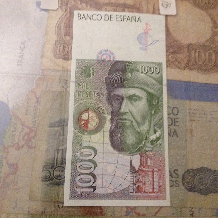ESPANHA, 1 NOTA de 1000 Pesetas Antiga nova, Não circulada de 1992