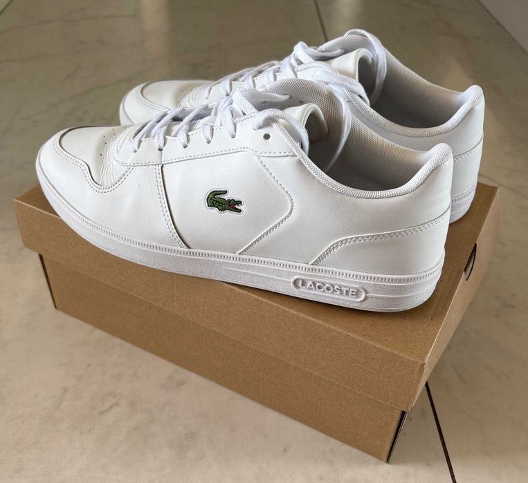 Białe sneakersy Lacoste C-T-Base - rozmiar 44 / 28 cm - stan idealny - darmowa wysyłka