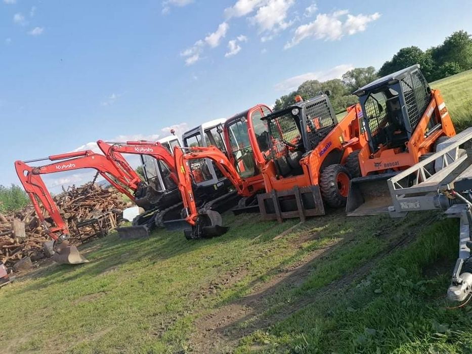 *usługi*wynajem*minikoparka*koparka*wozidło*ładowarka*rębak do drzewa*