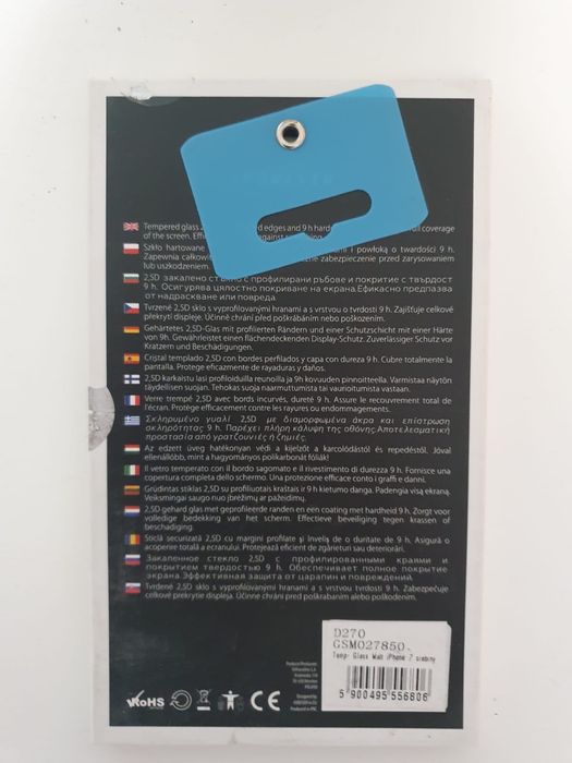 Szkło hartowane iPhone 7 8 silver srebrny