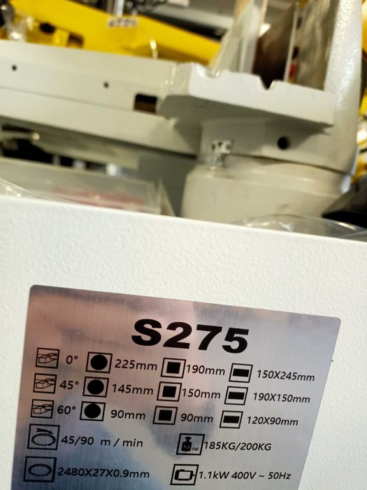 Piła taśmowa S 275 400V przecinarka do metalu kąty, chłodzenie
