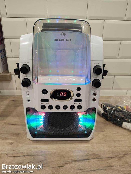 Zestaw karaoke głośnik Auna przenośny bass mikrofon nowy prezent