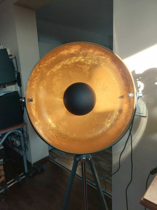 Lampa podłogowa industrial Studio czarno złota