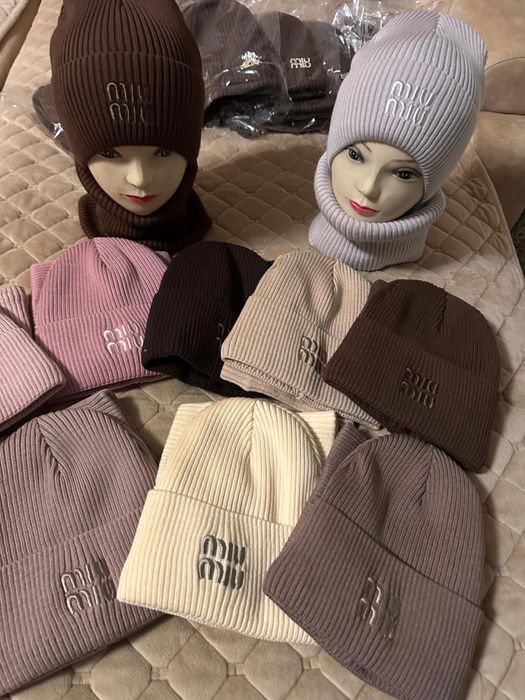 Шапки шіночі коричневі | ангори | фліс | бренд |