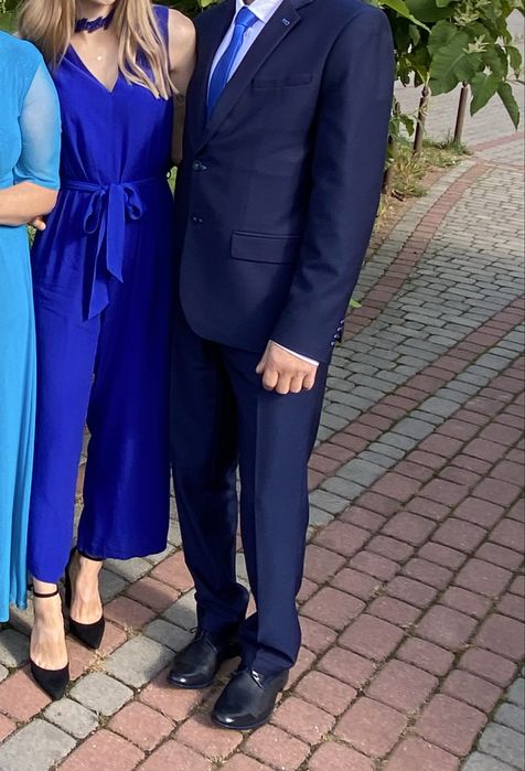 Garnitur męski granatowy L elegancki J&K slim Raul Polska wesele