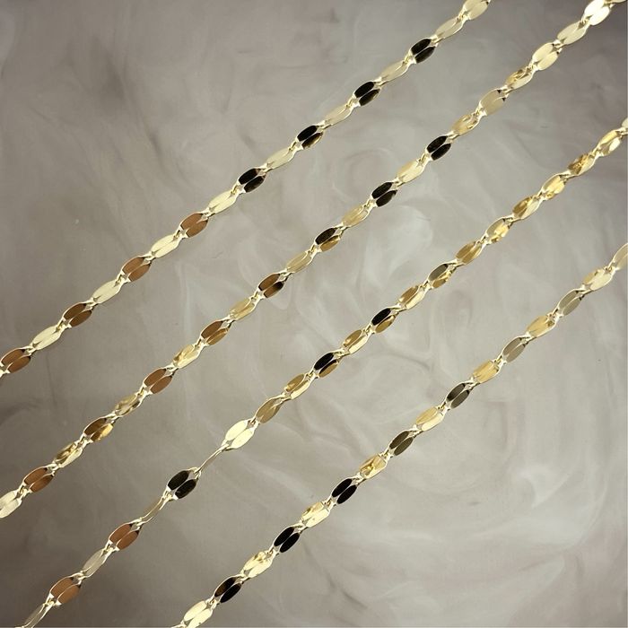 ZŁOTY łańcuszek 2mm splot pełen blasku PRÓBA 585 (14K) długość 45 cm