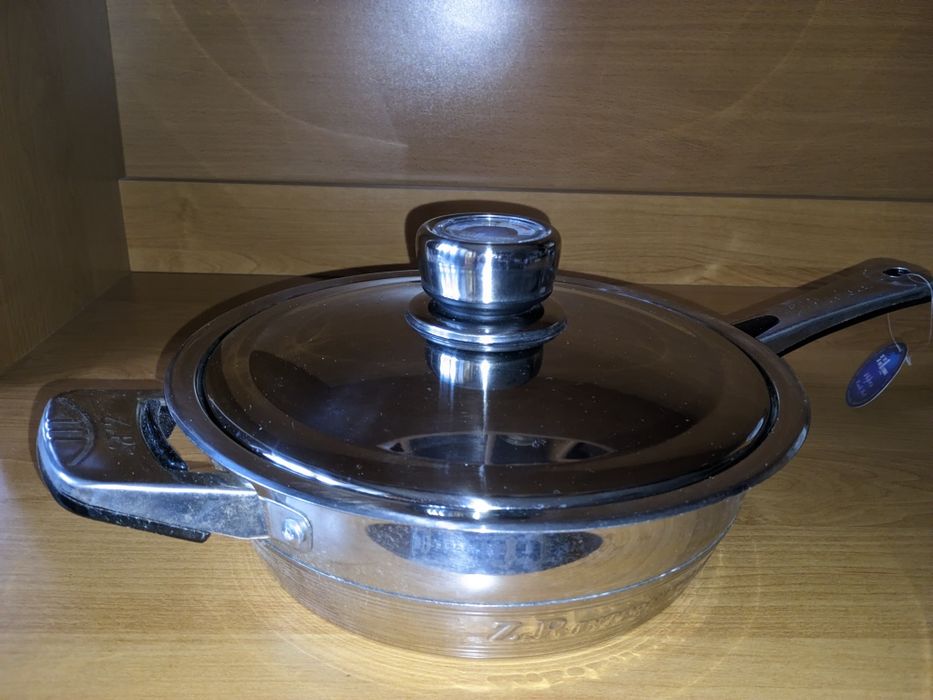 Толстодонная сковорода/сотейник, нержавеющая сталь, объем 2 л ø 24 см