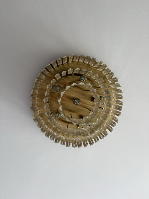 Lampa sufitowa złota z kryształkami