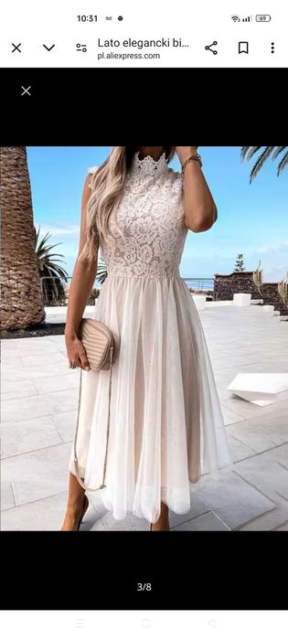 Sukienka tiul S nowa weselna komunia