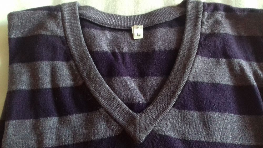 Sweatshirt homem riscas roxas L
