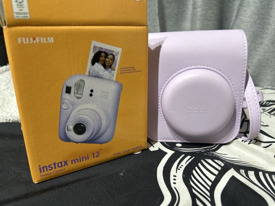 camera instax mini 12 roxo completo