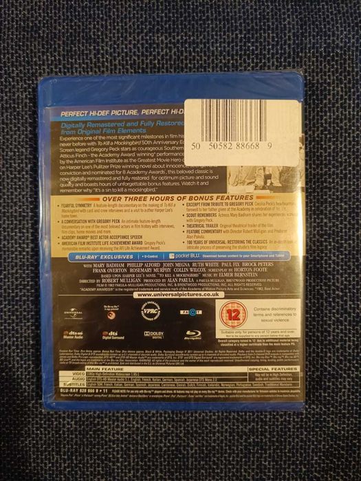 Blu Ray do filme clássico "Na Sombra e no Silêncio/ To Kill a Mockingbird" NOVO (portes grátis)