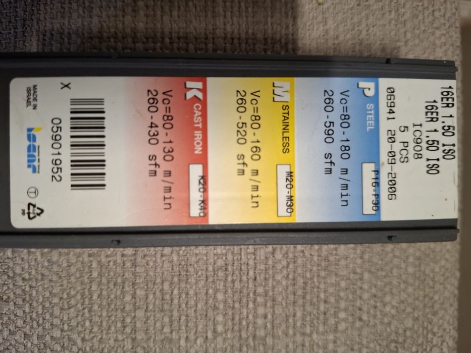 Płytki ISCAR 16ER 1.5 ISO IC908