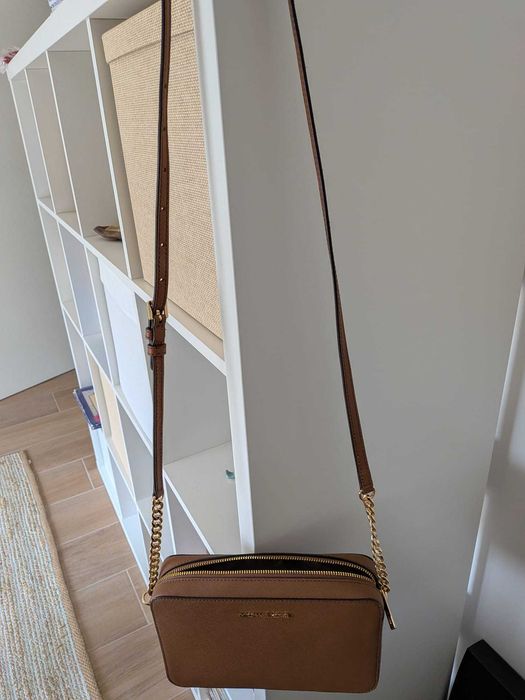 Bolsa Michael Kors castanha e dourada