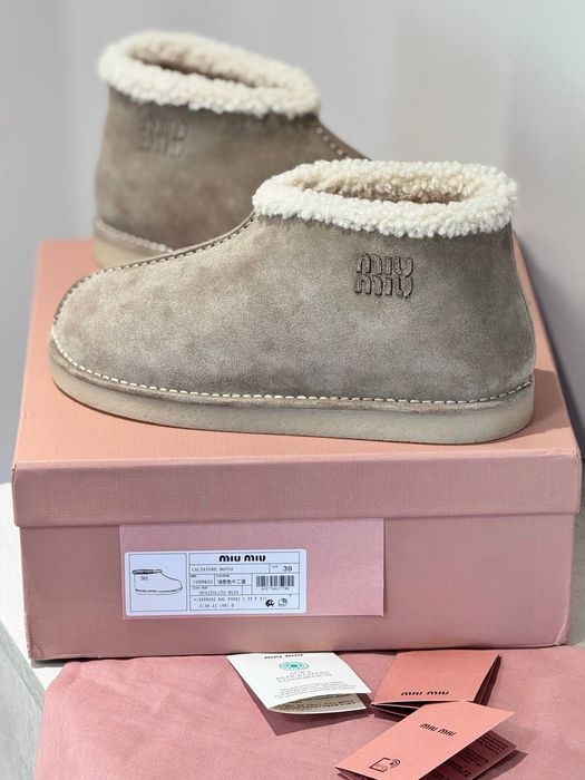 Угги Miu Miu Shearling Ankle Boots / Зимові черевики Міу Міу замша 39р