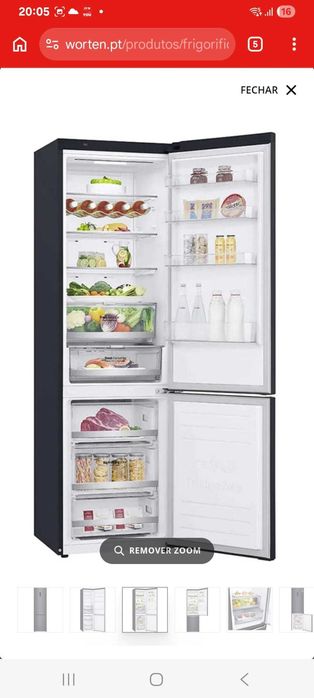Frigorífico Combinado LG GBB72MCDGN (No Frost - 203 cm - 384 L - Preto)
