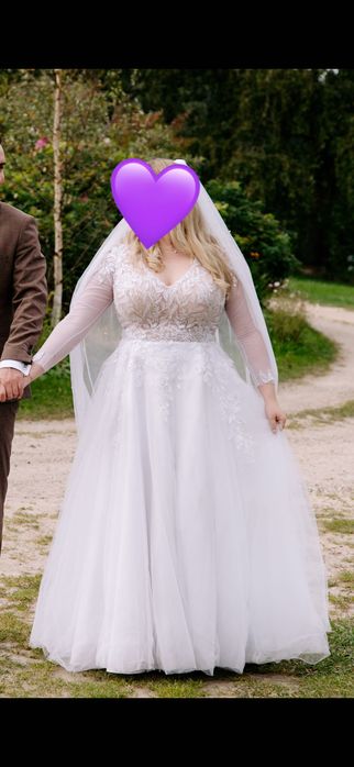 Suknia ślubna z długim rękawem 42/44