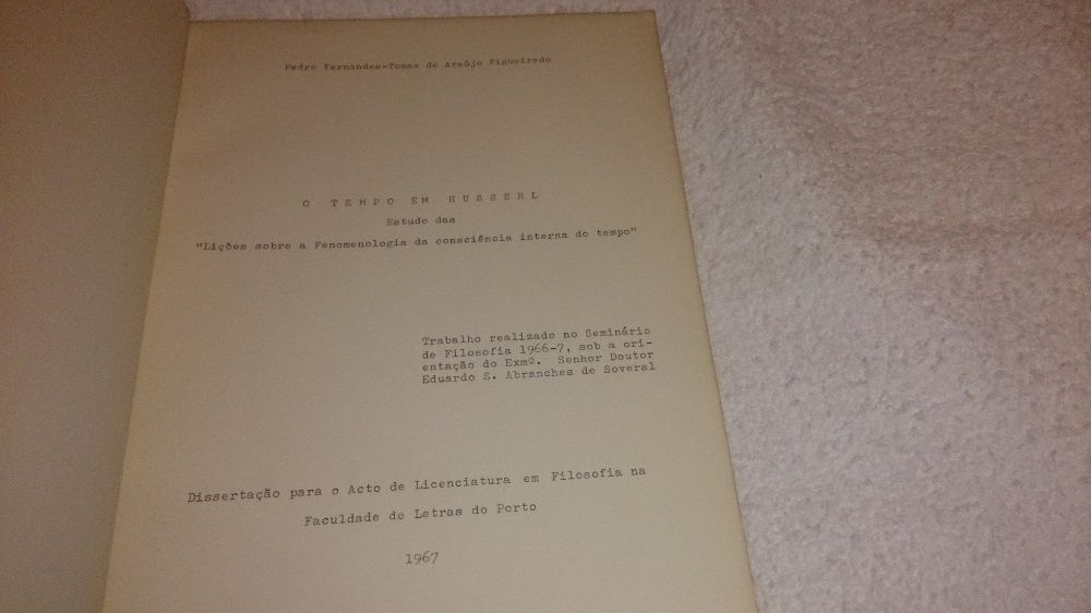 o tempo em husserl - fenomenologia (pedro fernandes e t. figueiredo)