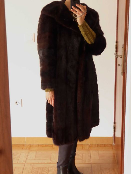 Casaco de senhora em vison anos 50/60, tamanho M - Vintage Mink Coat