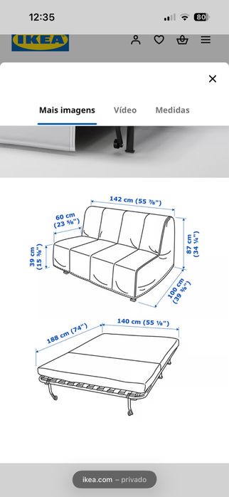 Sofá Cama 2 lugares - Ikea