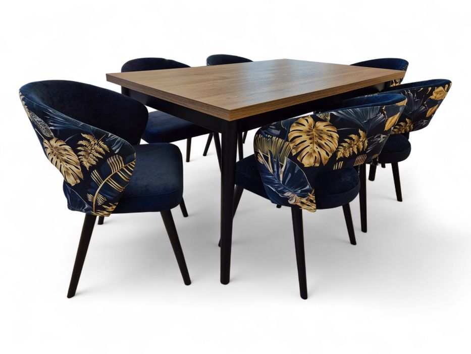 Od ręki! Stół 150/200/90 dąb wersal + 6 krzeseł tapicerowanych.