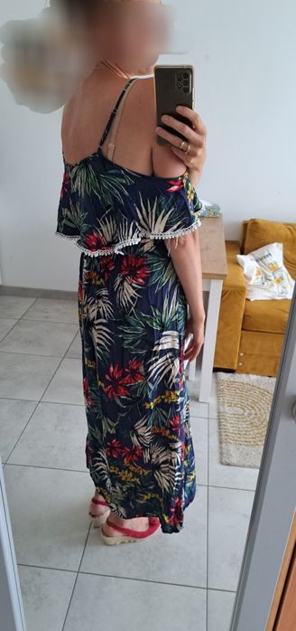 Sukienka maxi hiszpanka Conos M lekka zwiewna summer dress floral maxi