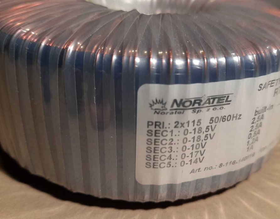Transformator toroidalny, trafo NORATEL do budowy wzmacniaczy DIY