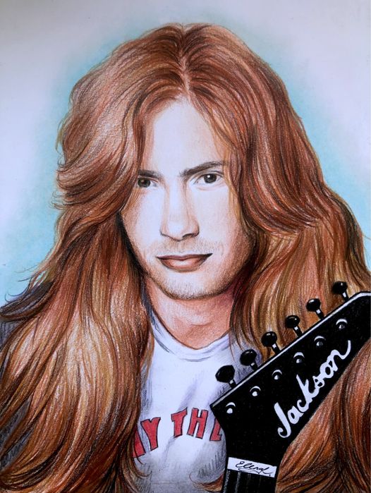 Портрет Дейва Мастейна, Megadeth, рок, метал