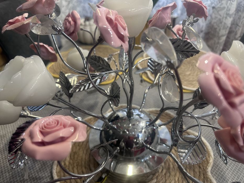 Żyrandol szkło ceramika