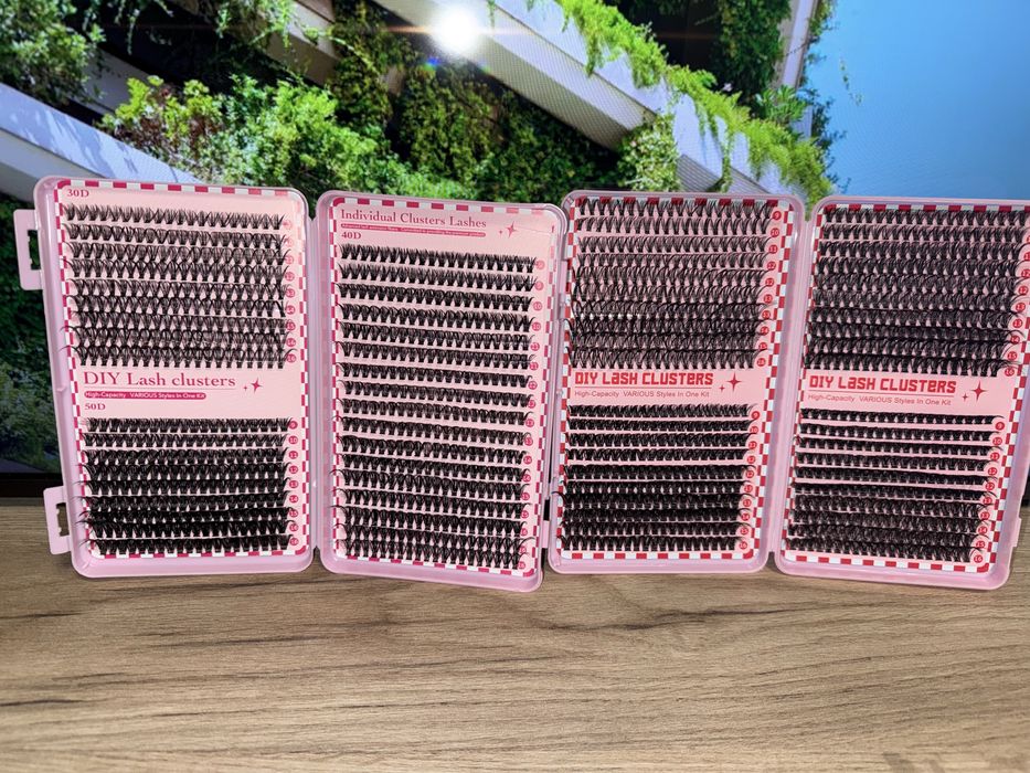 Вії (ресницы) для самостійного нарощення,пучкові вії,клей для вій