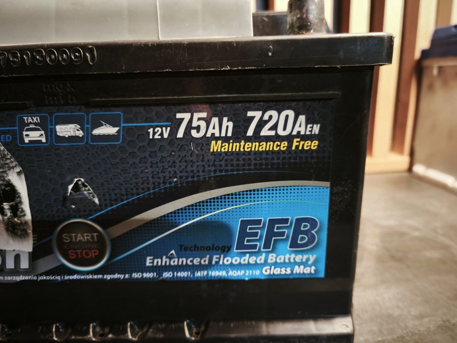 Akumulator samochodowy ZAP, EFB Start-Stop  12V 75Ah 720A Polski prod.