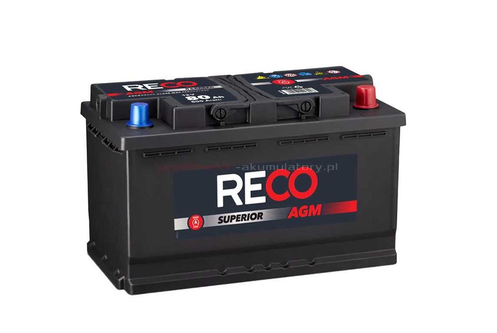 Akumulator RECO 80Ah 800A AGM Wyzwolenia 3A