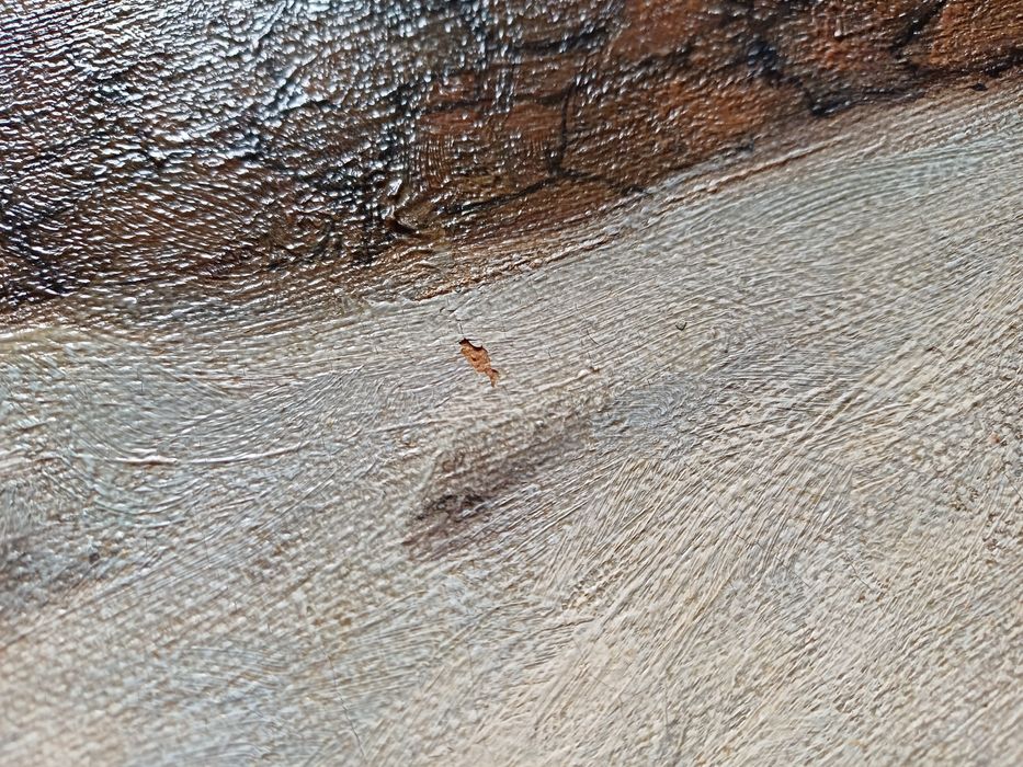 Stary obraz na płótnie sygnowanyStary obraz na płótnie sygnowany