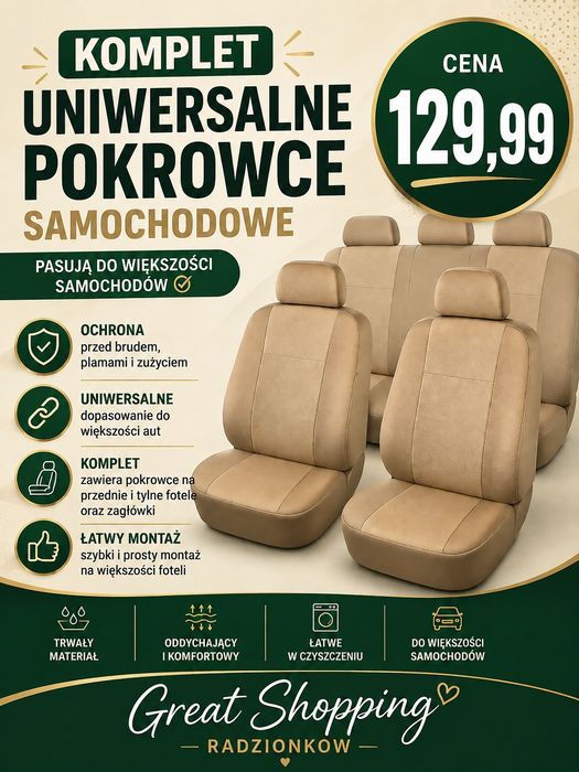 Pokrowce samochodowe komplet Nowe
