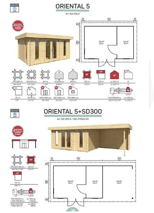 Escritorio Exterior de Madeira - Modelo ORIENTAL 5 com WC