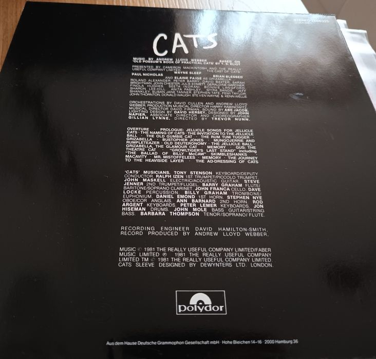 Andrew Lloyd Webber "Cats" winyl x2