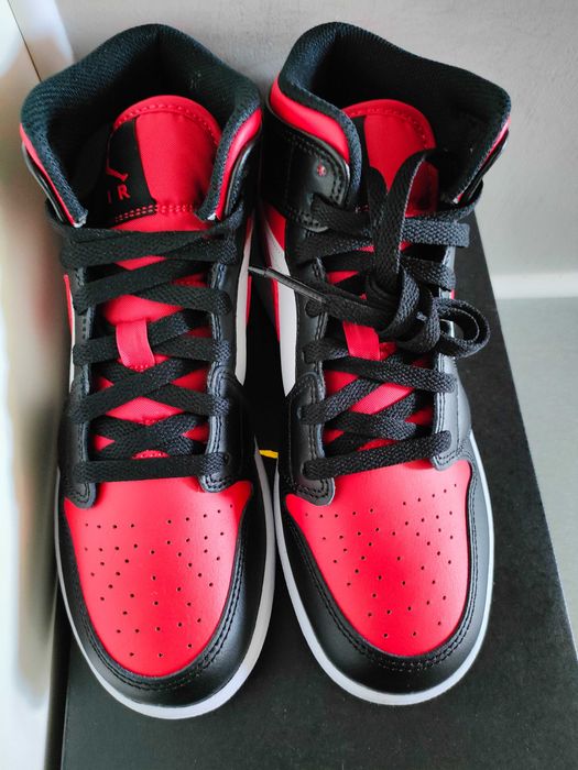 Buty nike air jordan 1 mid black fire red 38.5