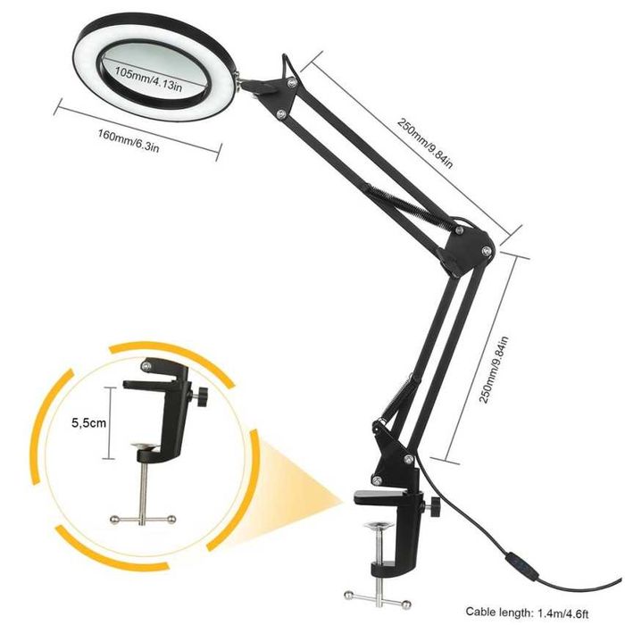 Luminária de Mesa com Lupa