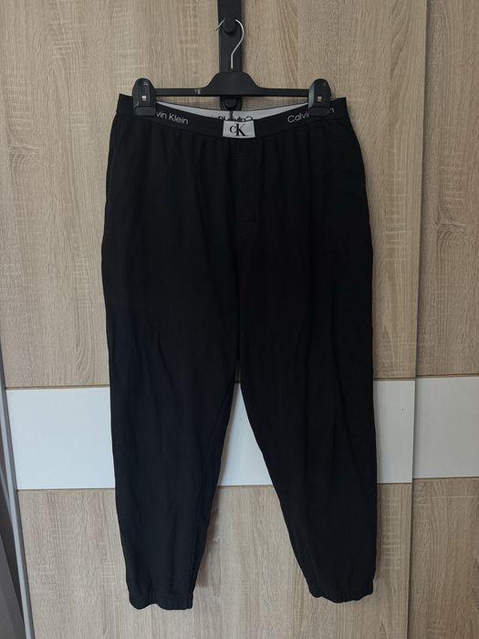 Spodnie Calvin Klein L czarne baggy dresy pidżama piżama logowane