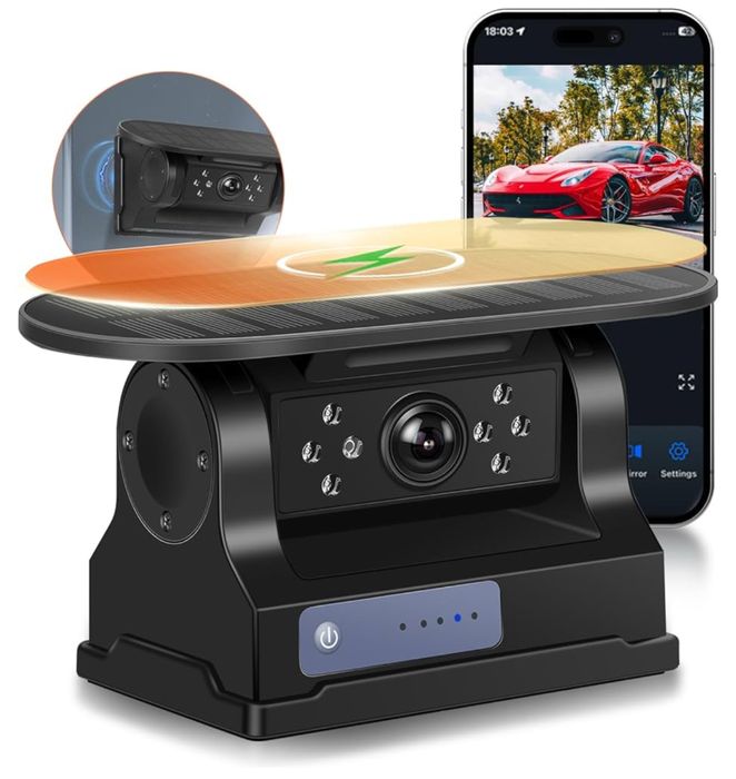 Kamera cofania WiFi bezprzewodowa magnetyczna solarna