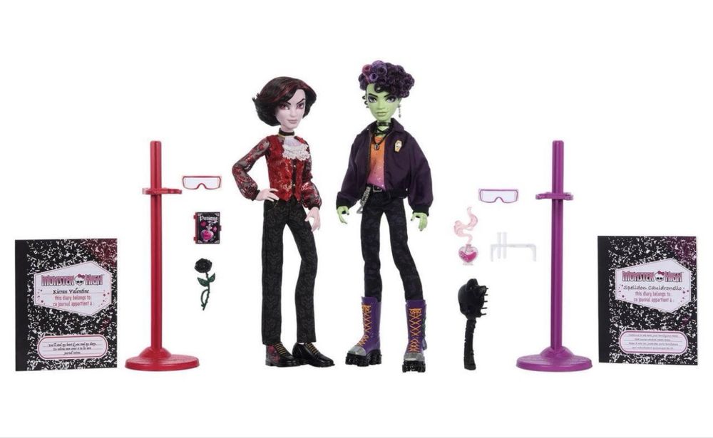 Набір ляльок Монстер Хай Кіран Валентайн та Спеллдон Колдронелло Monster High Kieran Valentine & Spelldon Cauldronello