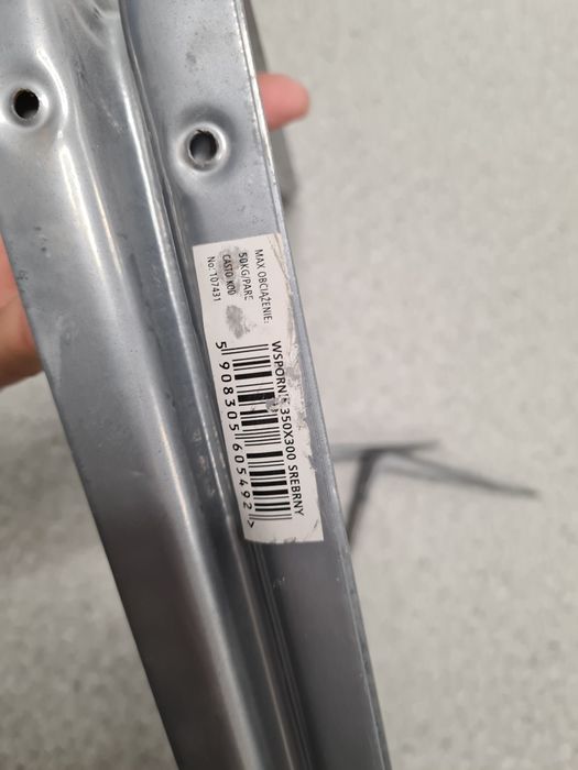 4 podpórki do półek, aluminiowe