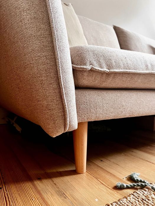 Sofa beżowa 3-osobowa SCANDI