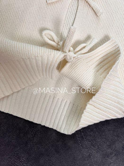 Нова кофтинка Zara S, M молочна біла оригінал з бантиками