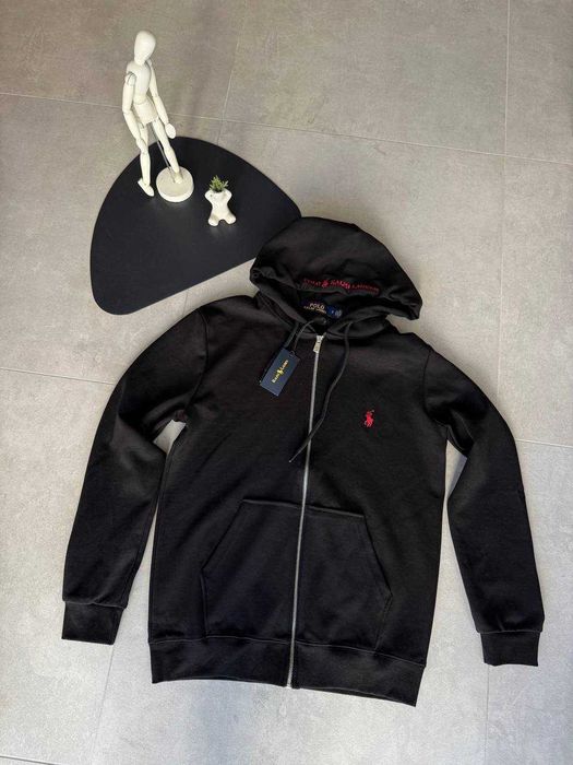 Czarna bluza z kapturem U.S.Polo zapinana na zamek