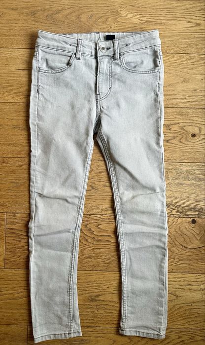 H&M marmurkowe j.nowe miękkie elastyczne jeansy 134