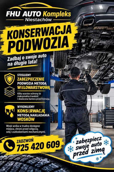konserwacja podwozia zabezpieczenie auta mechanika kosmetyka samochodowa auto serwis