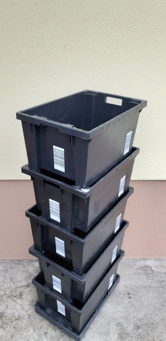 60x40x30 46L przemysłowe pojemniki magazynowe skrzynki plastikowe